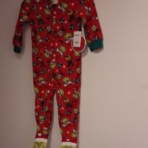 NWT Grinch Unisex Toddler One-Piece Footed Blanket Sleeper